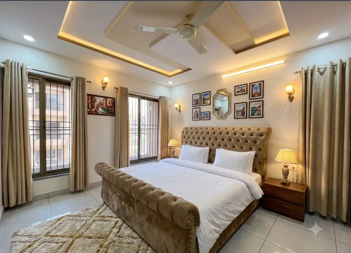 Luxury bedroom with king bed, Bahria Town Phase 4 hotel